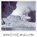Tristan da Cunha, eruzione del 1961 - immagine fornita da www.tristandc.com